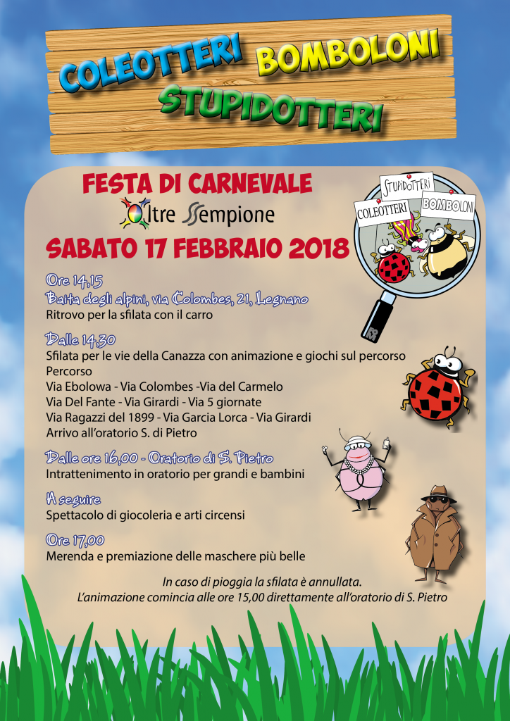 carnevale oltresempione 2018 sfilata legnano coleotteri stupidotteri bomboloni